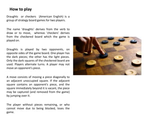 Draughts presentation | PPT