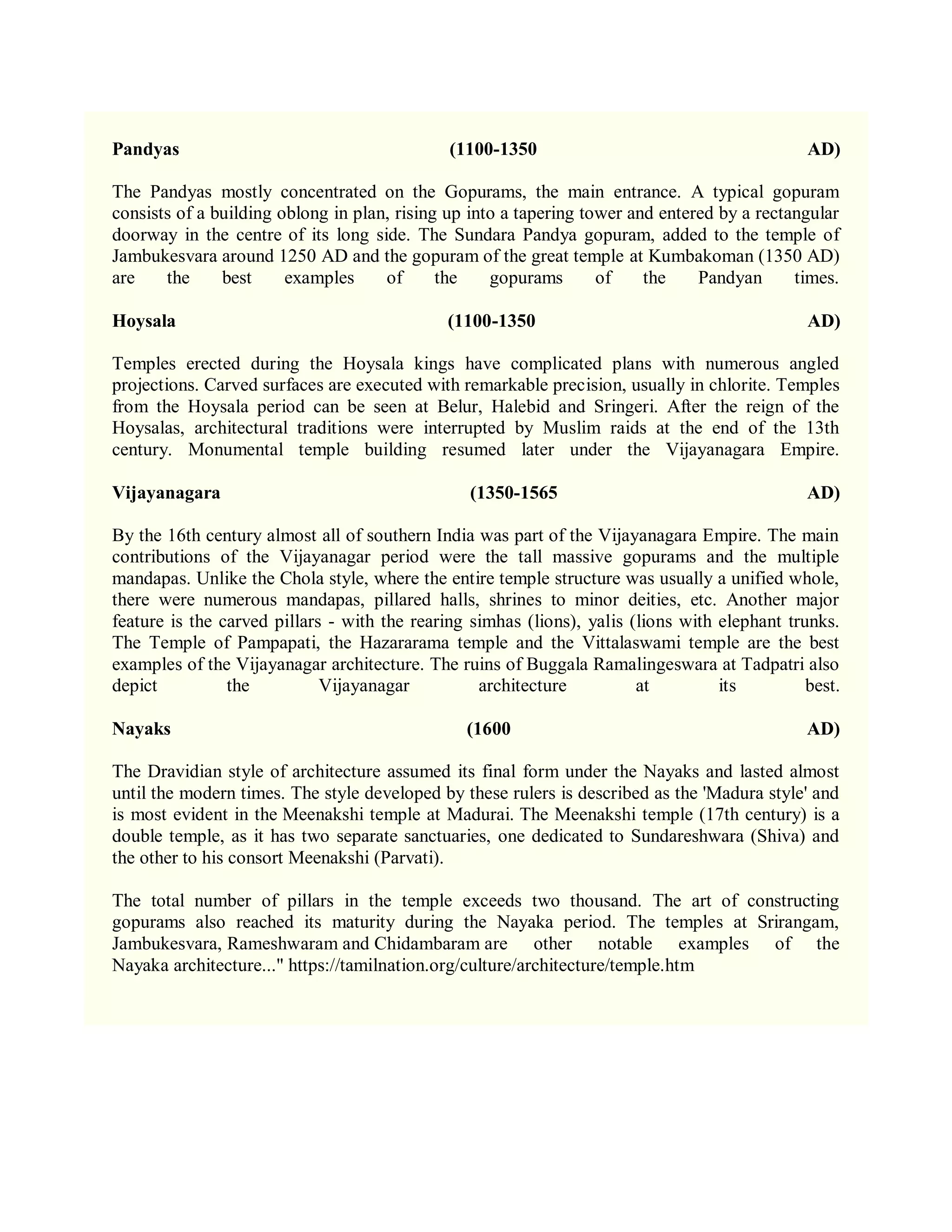 Temple Architecture-Dravidian