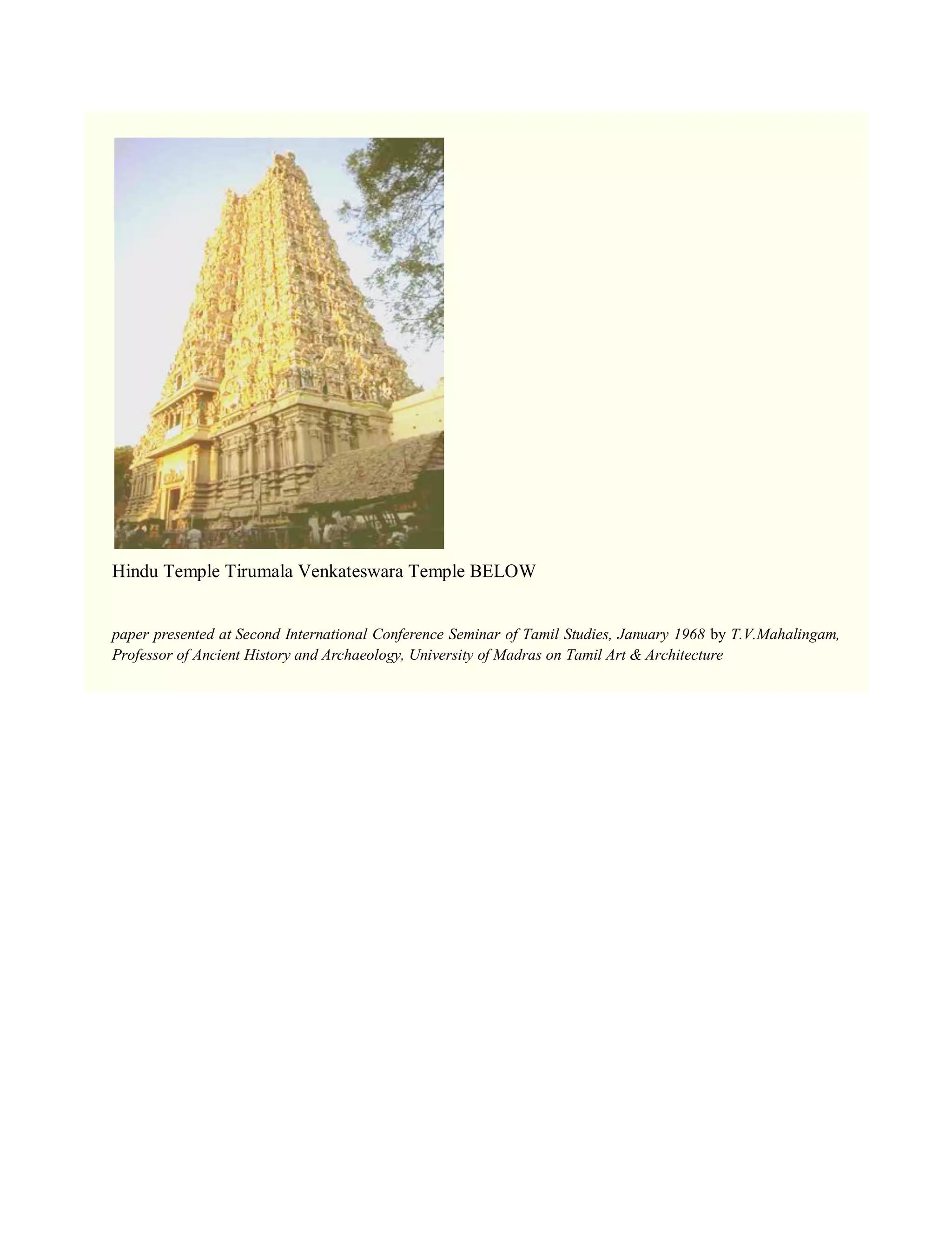 Temple Architecture-Dravidian