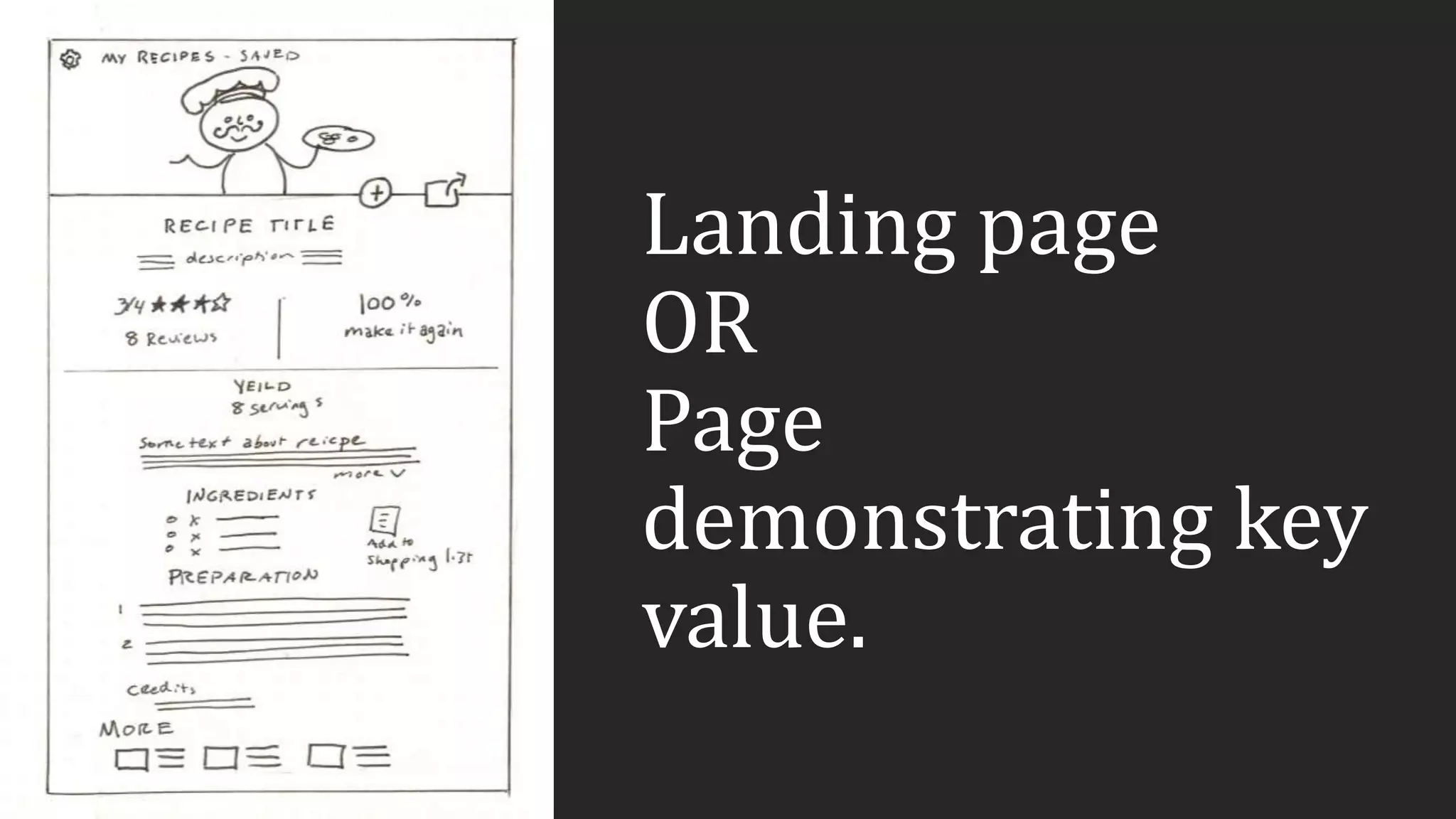 Landing page
OR
Page
demonstrating key
value.
 