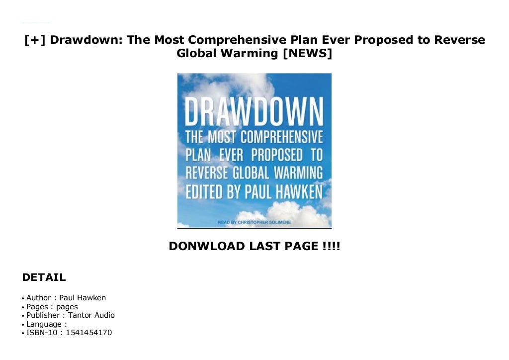 drawdown the most comprehensive plan ever proposed