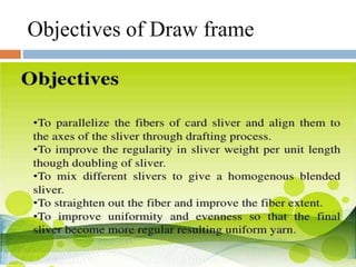 Objectives of Draw frame 
 