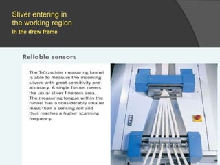 Sliver entering in
the working region
In the draw frame
 