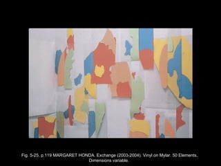 Fig. 5-25, p.119 MARGARET HONDA. Exchange (2003-2004). Vinyl on Mylar. 50 Elements, Dimensions variable.  