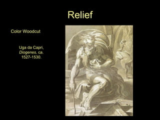 Relief Color Woodcut Uga da Capri,  Diogenes,  ca. 1527-1530. 