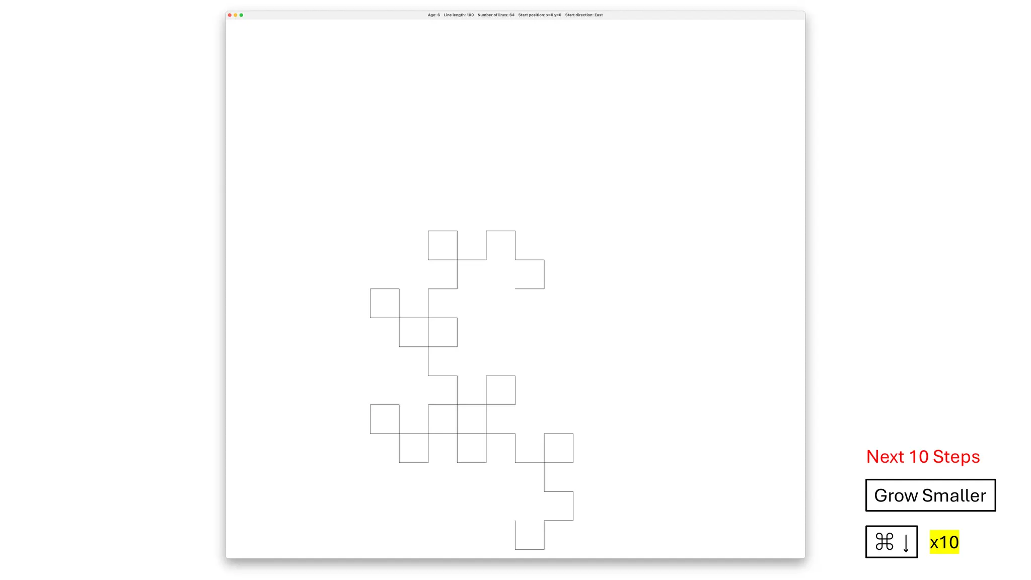 Next 10 Steps
Grow Smaller
⌘ ↓ x10
 