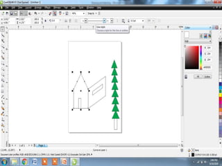 Blending two Objects
• Blend between two objects to create the
effect of progression of shape and or size
from one object to another.
STEPS:
1. Click Interactive Blend Tool
2. Place mouse pointer on triangle 3 and
press the left mouse button
3. Without releasing the left mouse button ,
drag the mouse pointer to triangle 2
 