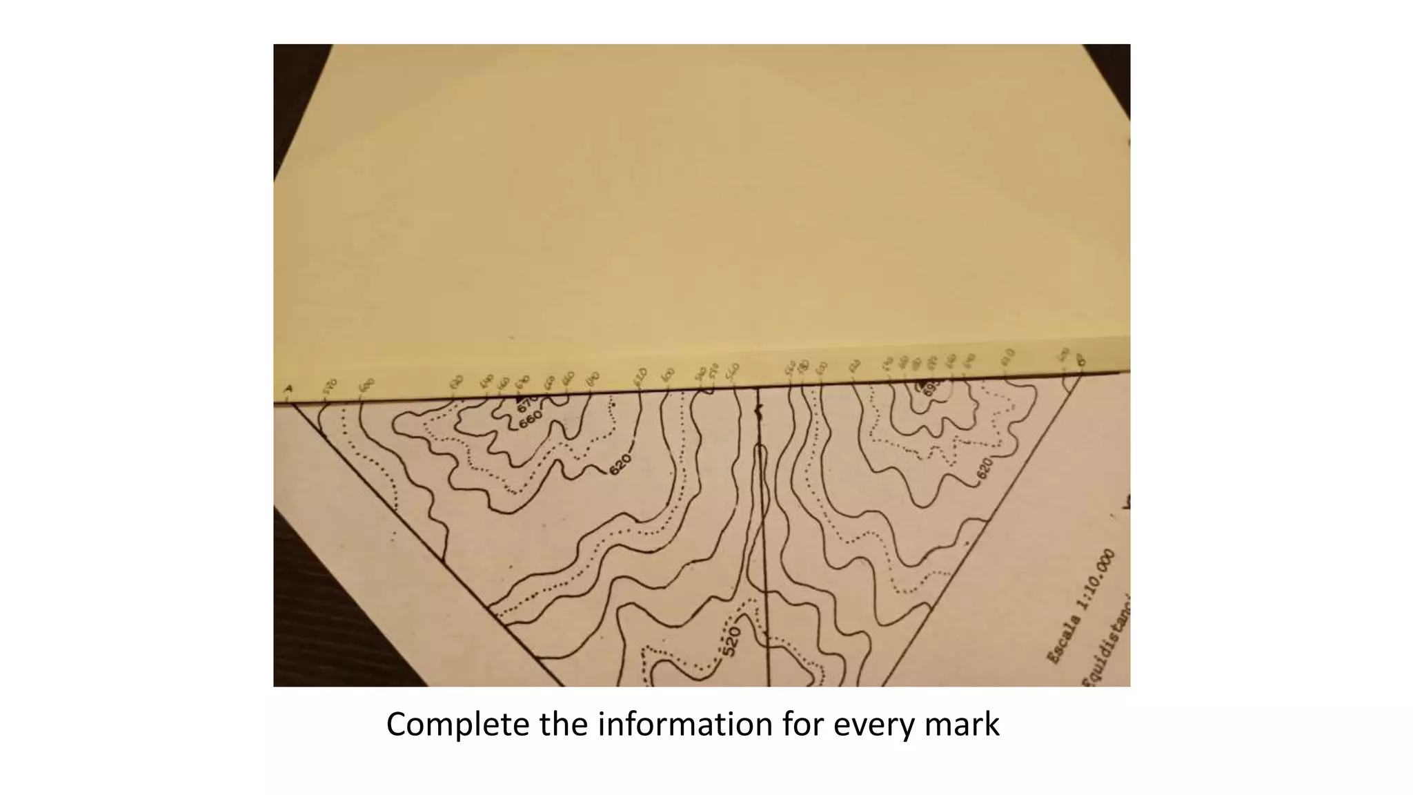 Complete the information for every mark