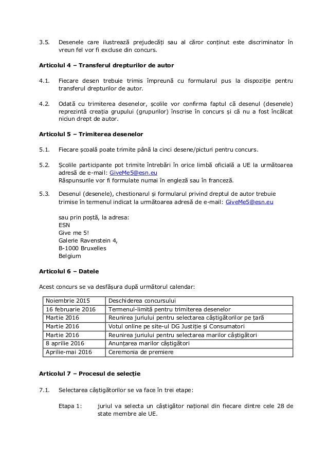 Drawing competition rules_ro