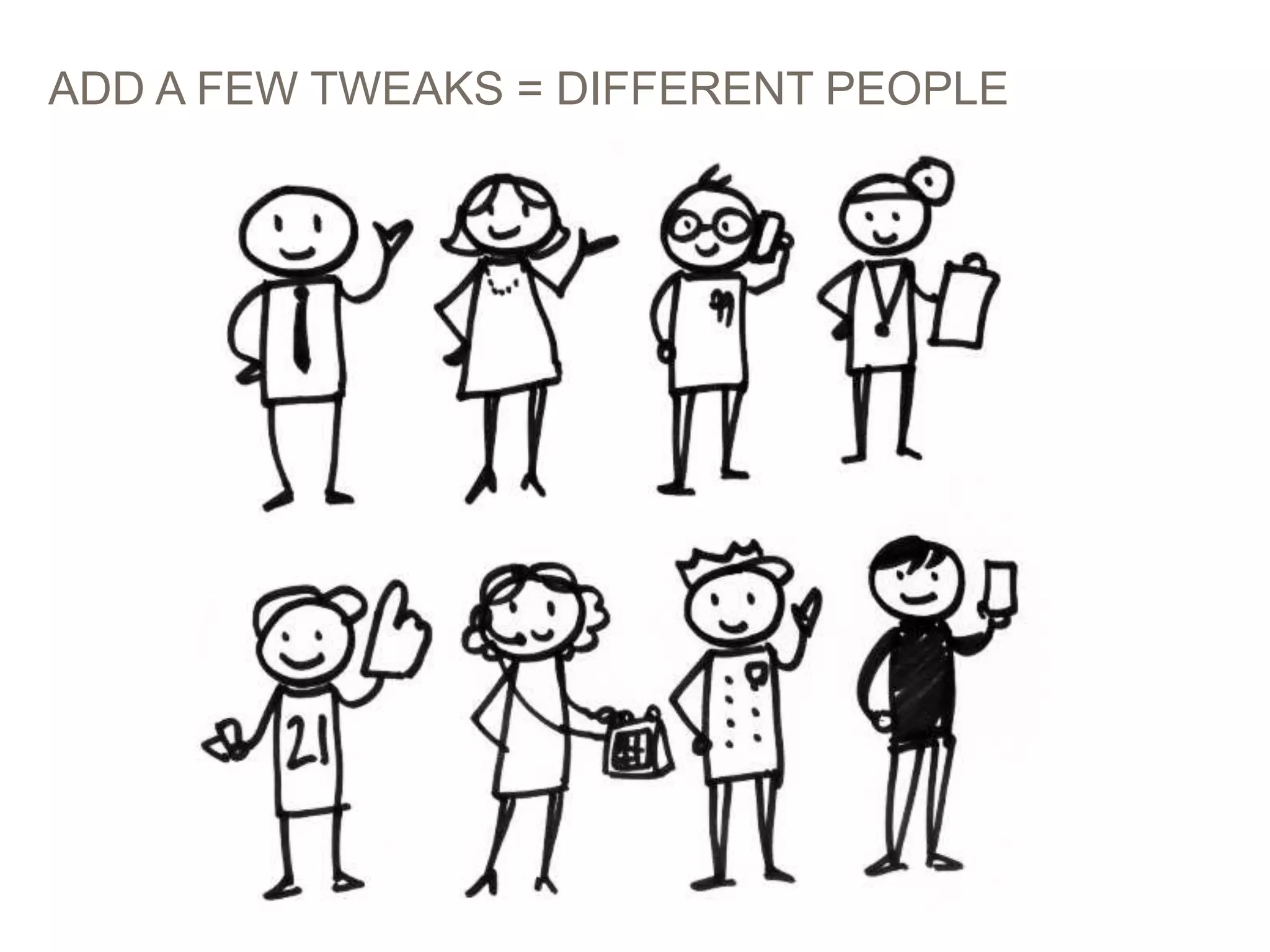 ADD A FEW TWEAKS = DIFFERENT PEOPLE
PICTURES > WORDS: STORYBOARDING AT EBAY 33
 