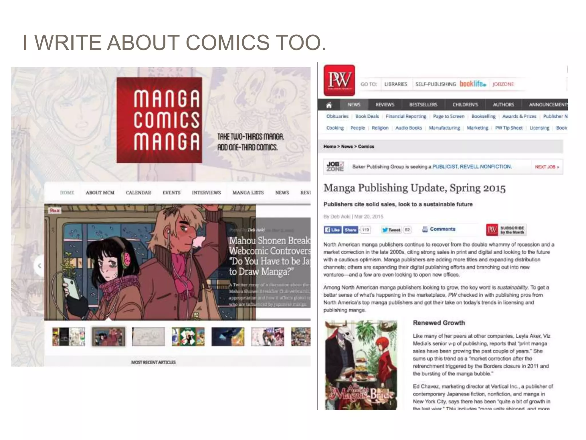 4
I WRITE ABOUT COMICS TOO.
 