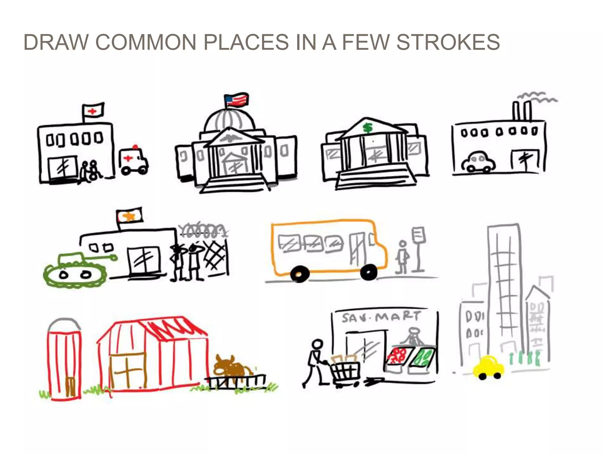 DRAW COMMON PLACES IN A FEW STROKES
 