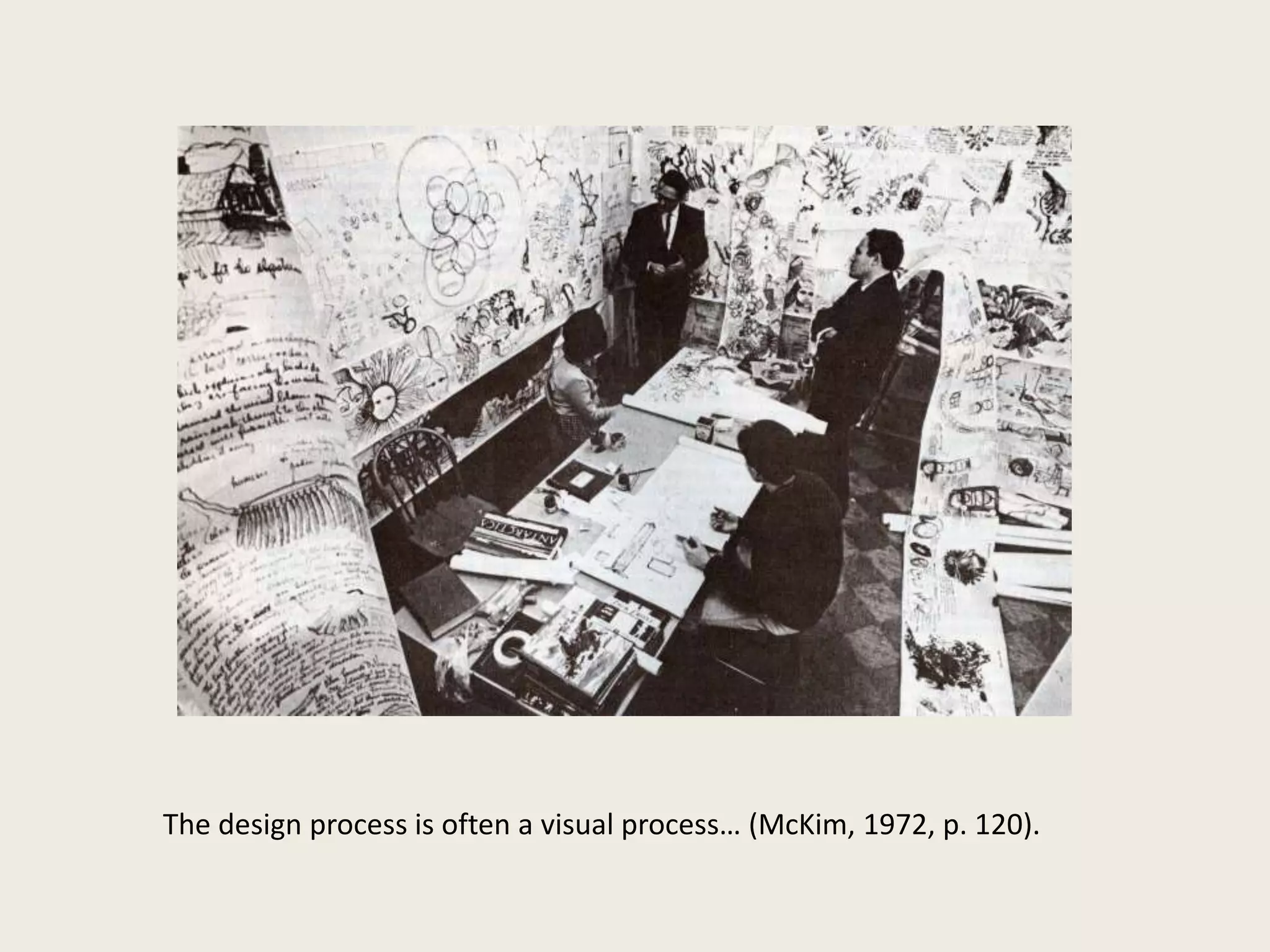 The design process is often a visual process… (McKim, 1972, p. 120).
 