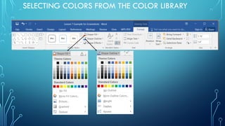 SELECTING COLORS FROM THE COLOR LIBRARY
 