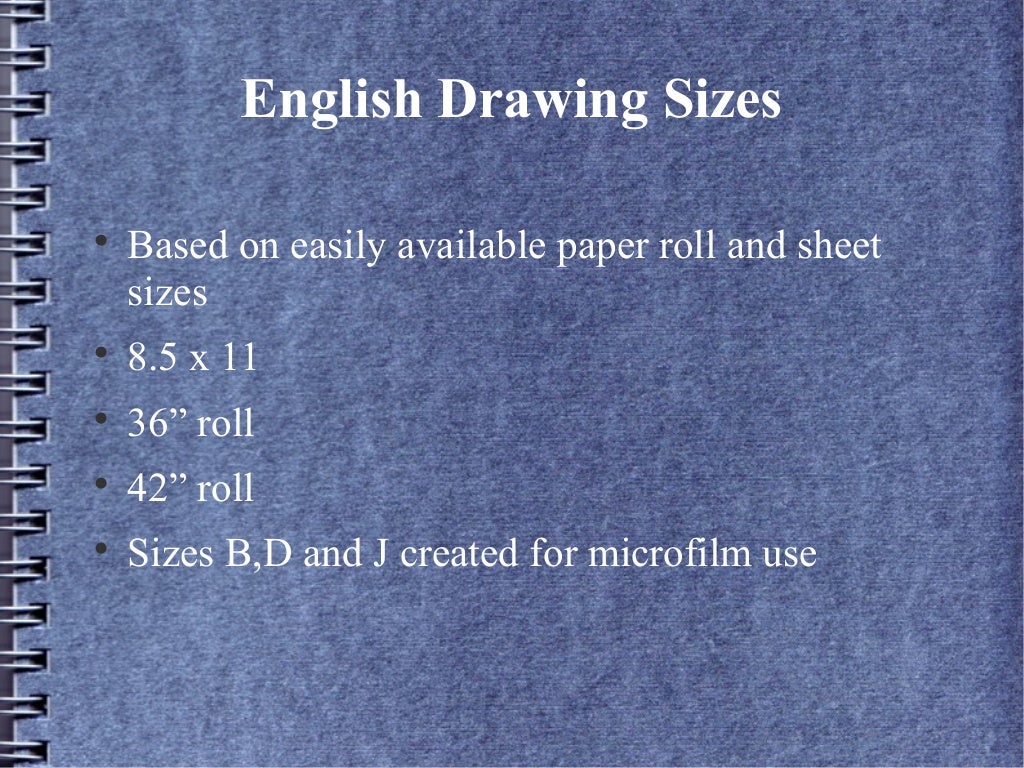 Drawing sizes