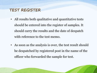 Testing Sample. Register Drawl of Samples, Seizing and Sampling.ppt