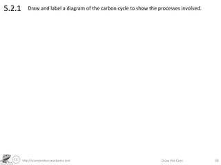 http://sciencevideos.wordpress.com Draw the Core 38
5.2.1 Draw and label a diagram of the carbon cycle to show the process...