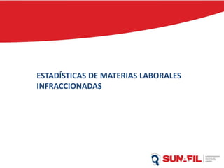 ESTADÍSTICAS DE MATERIAS LABORALES
INFRACCIONADAS
 