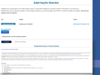 Sabit Sayfalar Eklentisi
 