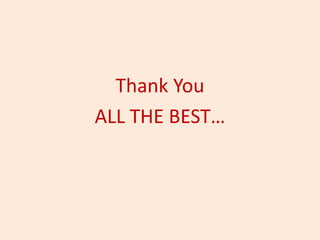 Thank You
ALL THE BEST…
 