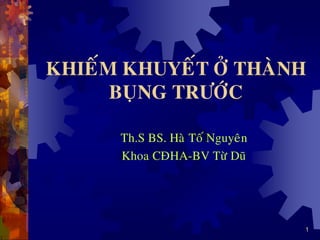 1
KHIEÁM KHUYEÁT ÔÛ THAØNH
BUÏNG TRÖÔÙC
Th.S BS. Haø Toá Nguyeân
Khoa CÑHA-BV Töø Duõ
 