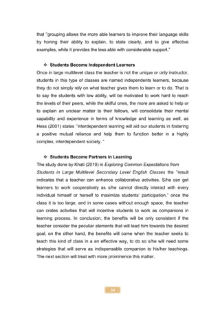 Strategies used to teach a large multilevel Class | PDF