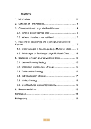 Strategies used to teach a large multilevel Class | PDF