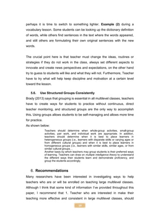 Strategies used to teach a large multilevel Class | PDF