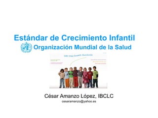 Estándar de Crecimiento Infantil   Organización Mundial de la Salud César Amanzo López, IBCLC [email_address] 