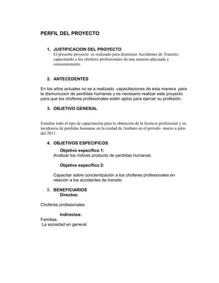 PROYECTO DE VINCULACION TRANSITO