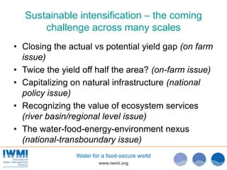 The Food and Water Paradox - Dr Colin Chartres