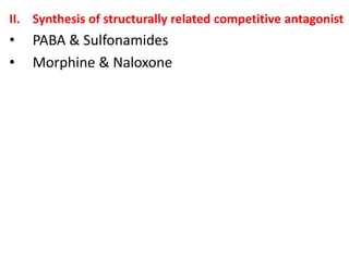 II. Synthesis of structurally related competitive antagonist
• PABA & Sulfonamides
• Morphine & Naloxone
 