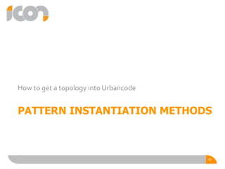 PATTERN INSTANTIATION METHODS
How to get a topology into Urbancode
47
 