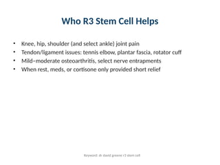 Your Practical Path to Relief — dr david greene r3 stem cell | PPTX