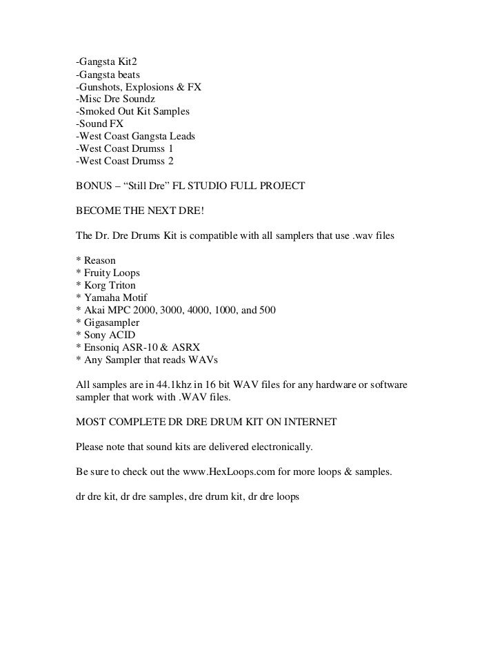 Dr dre drum kit fl studio photosapje