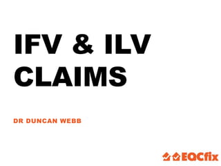 IFV & ILV
CLAIMS
DR DUNCAN WEBB
1
 