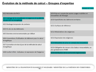 - 4 -
Évolution de la méthode de calcul – Groupes d’expertise
 