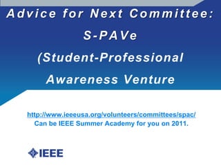 IEEE Student MembershipGraduatingGraduation ReceptionsSponsored by IEEE Graduates of the Last Decade (GOLD)Allows students to network with other young professionalsLinkage to another local entity other than student branch/chapterStudent Graduation KitsMailed to every graduating studentRecommends benefits for a beginning professional – Job Site, Mentoring Connection, memberNetOverview of members-only discountsIncentives to update mailing address infoYour CareerStudentMemberSr. MemberFellow