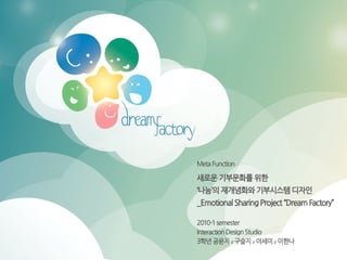 Design Thinking Project 1 | Dream factory (PPT)