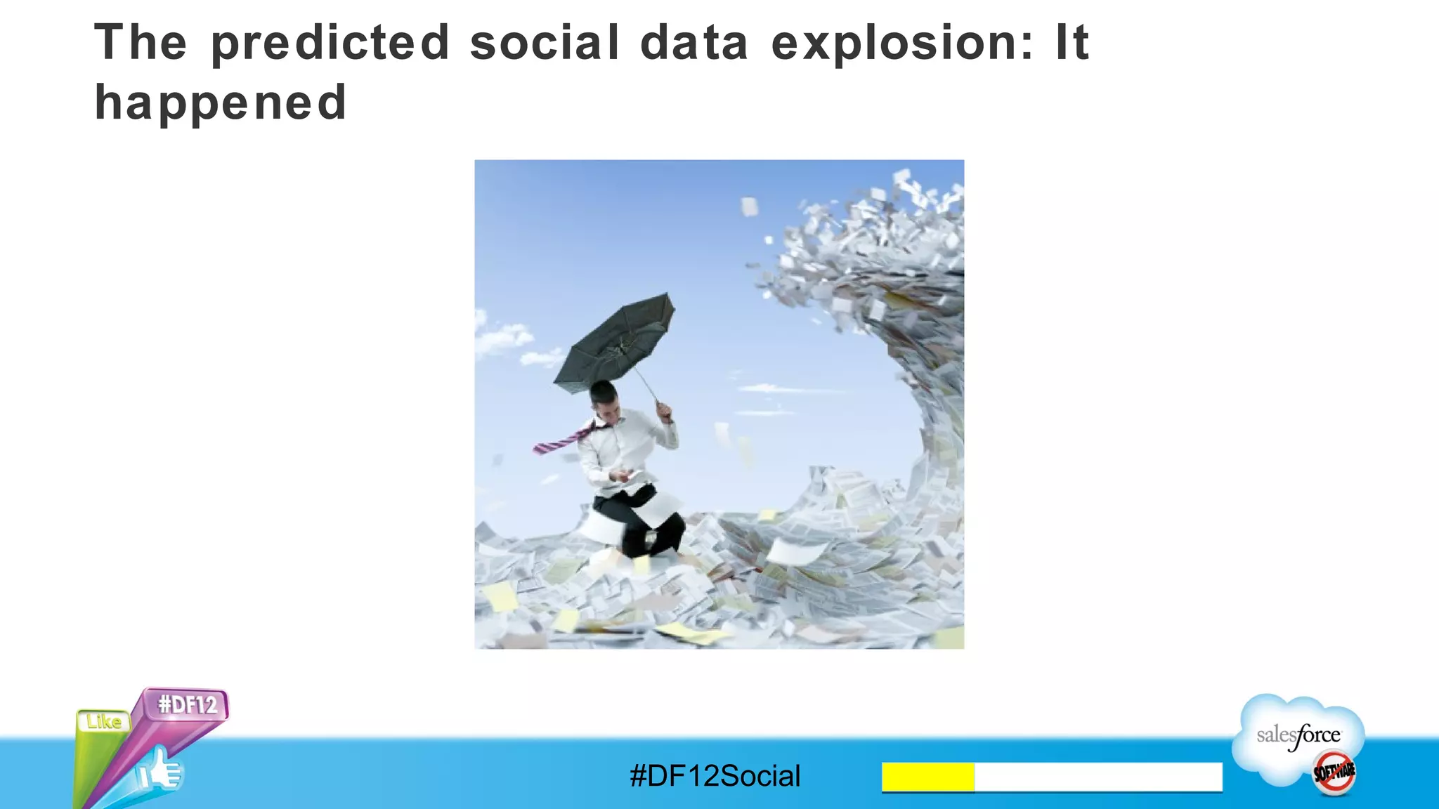 The predicted social data explosion: It happened




                      #DF12Social
 