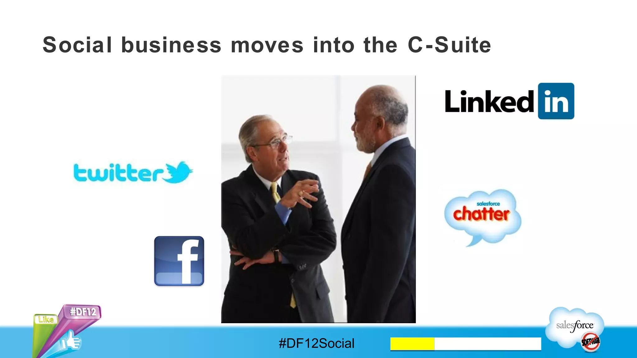 Social business moves into the C-Suite




                     #DF12Social
 