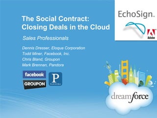 The Social Contract:  Closing Deals in the Cloud Sales Professionals ,[object Object]