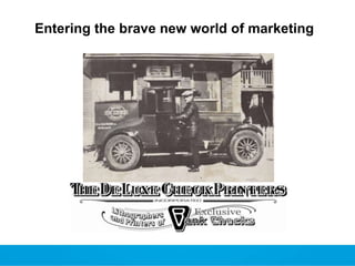 Entering the brave new world of marketing

Early Deluxe delivery truck

 