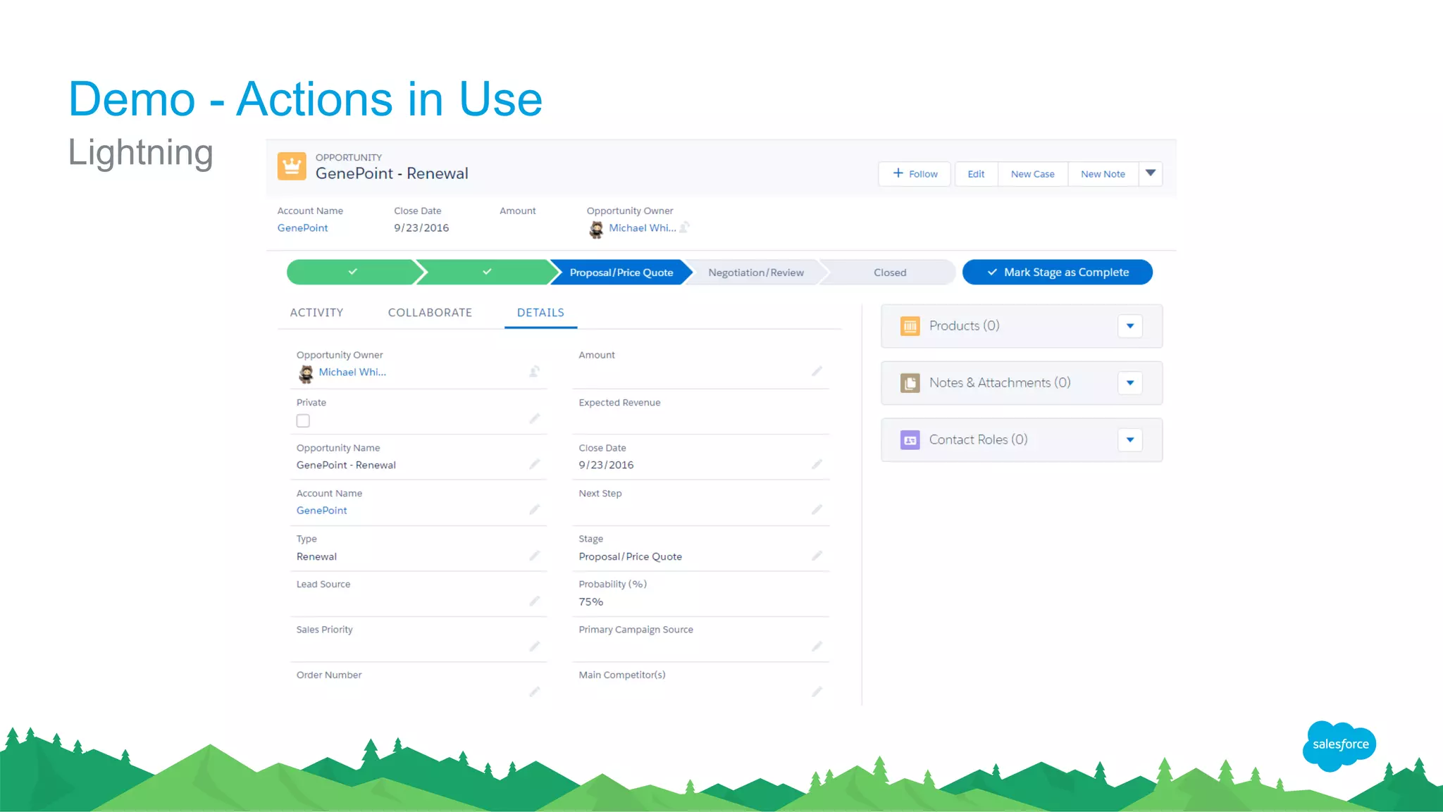 Demo - Actions in Use
Lightning
 