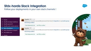 Sfdx-hardis Slack Integration
Follow your deployments in your own slack channels !
 