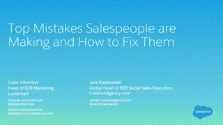 [Dreamforce] Top Mistake Salespeople are Making and How to Fix Them