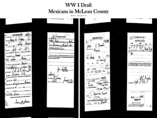 WW I Draft
Mexicans in McLean County
         Source: Ancestry.com
 