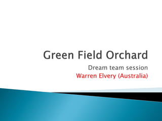 Dream team session
Warren Elvery (Australia)
 
