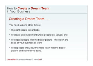 Dream Team Webinar Slides