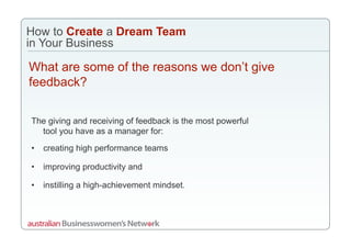 Dream Team Webinar Slides